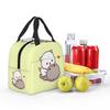 Custom Peach And Goma Mochi Cat Cuddling Thermal Insulated Lunch Bags Women Resuable Lunch Tote for School Storage Food Box