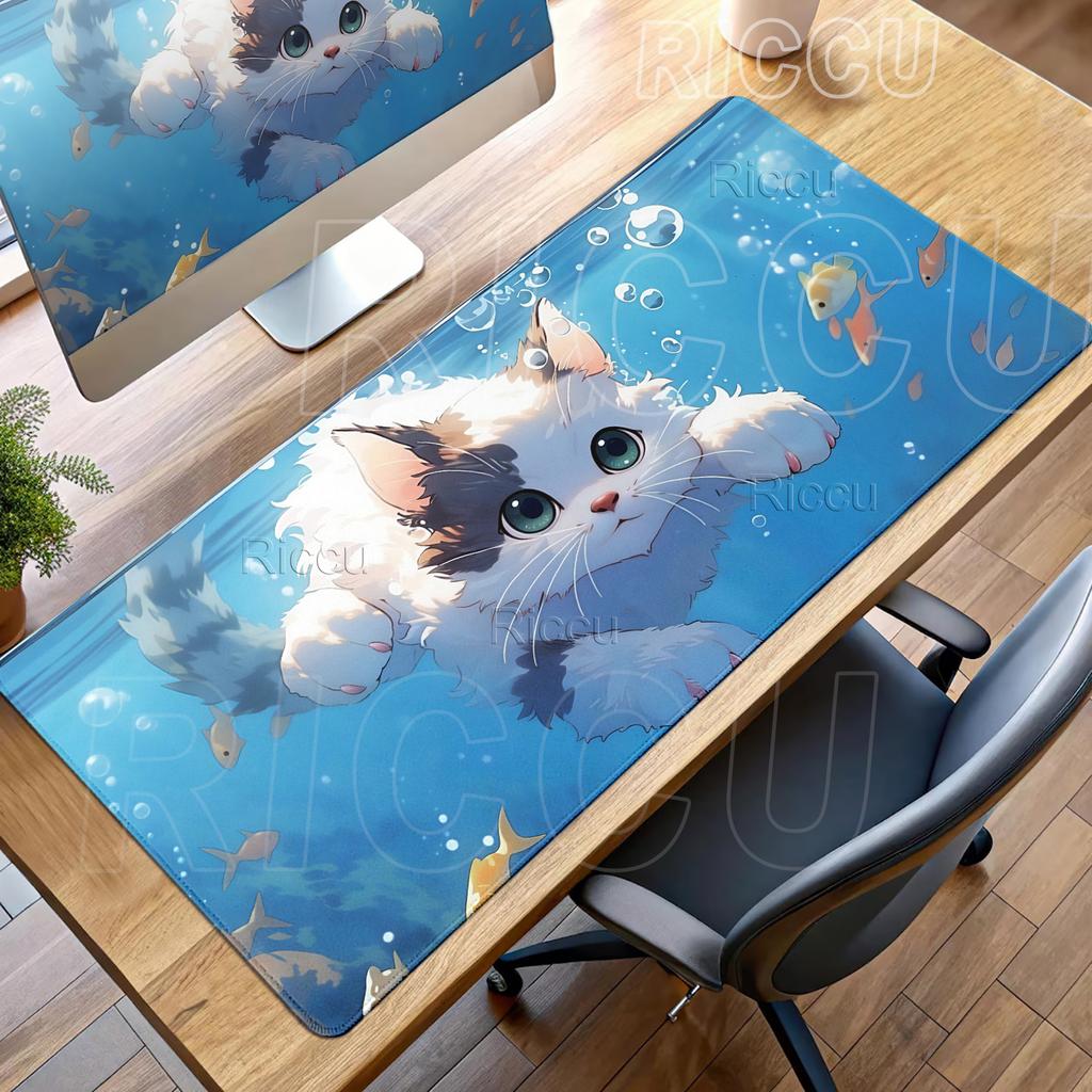 Mouse Pads Anime Gaming Aesthetics Cartoon Cat Pattern Keyboard Rubber Rugs Offices Accessories Professional Mats Free Shipping