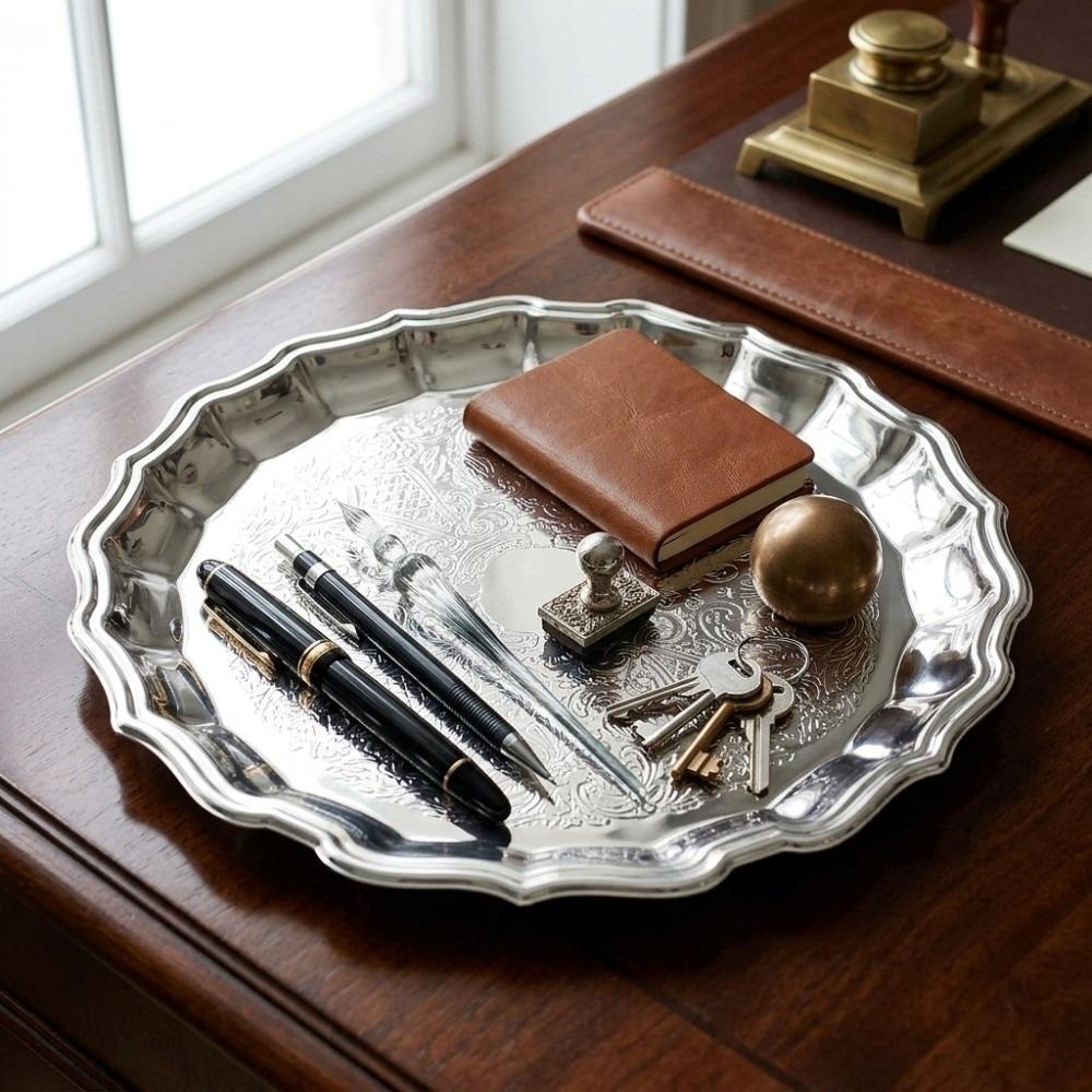 Alloy Serving Platter Solid Food Platter Stylish Fruit Tray For Party