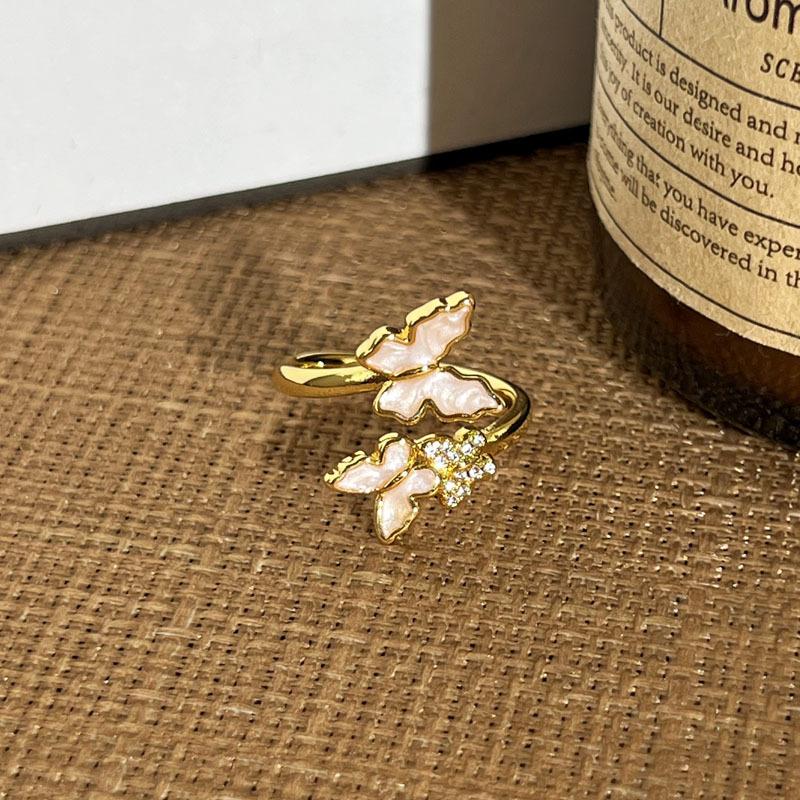 

2026 Trend Fashion Double Butterfly Sweet Temperament Cold Wind Opening Ring Women s Light Luxury Niche Design Versatile Ring Resizable