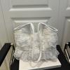 Sweet Lace Female Underarm Shoulder Bag Simple Pleated Women Travel Tote Bags Solid Color Portable Ladies Commuting Handbag