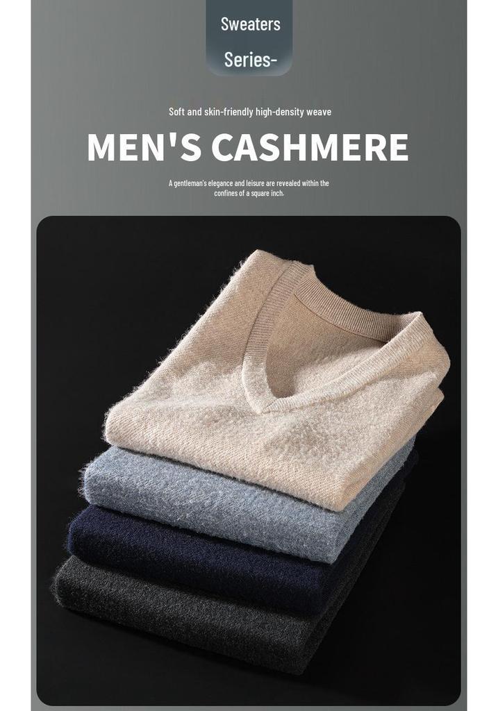 Men's V-neck Wool Vest: Thick Autumn/Winter Sweater for All Ages