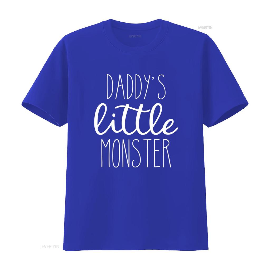 Daddys Little Monster Boys Girls Childrens Kids Cotton T Shirt Print Casual Wear vintage Washed Comfortable Versatile