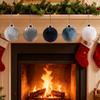 8cm Beflockte Samt Weihnachtskugel, Weihnachtsbaumschmuck, Dekoration, Weihnachtsdekoration.