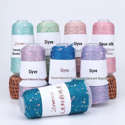 Si Yue Tencel Irisierendes Paillettengarn: Handgestrickte Mode Dazzle