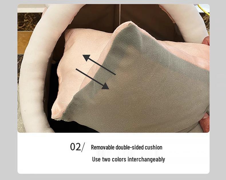 All-Season Semi-Enclosed Cute Cat and Dog Bed - Winter Warm Pet Bed