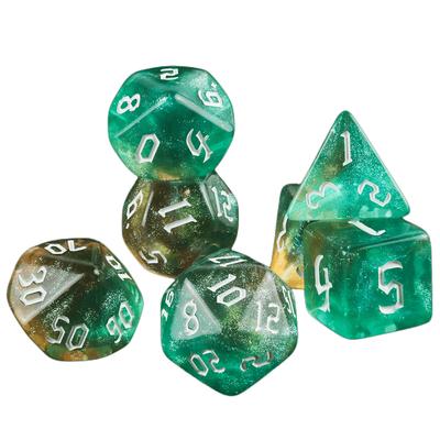 Glitter Dice 7pcs Polyhedral Dice Mixed Colors DND Dice Acrylic Dices Club Game Dices