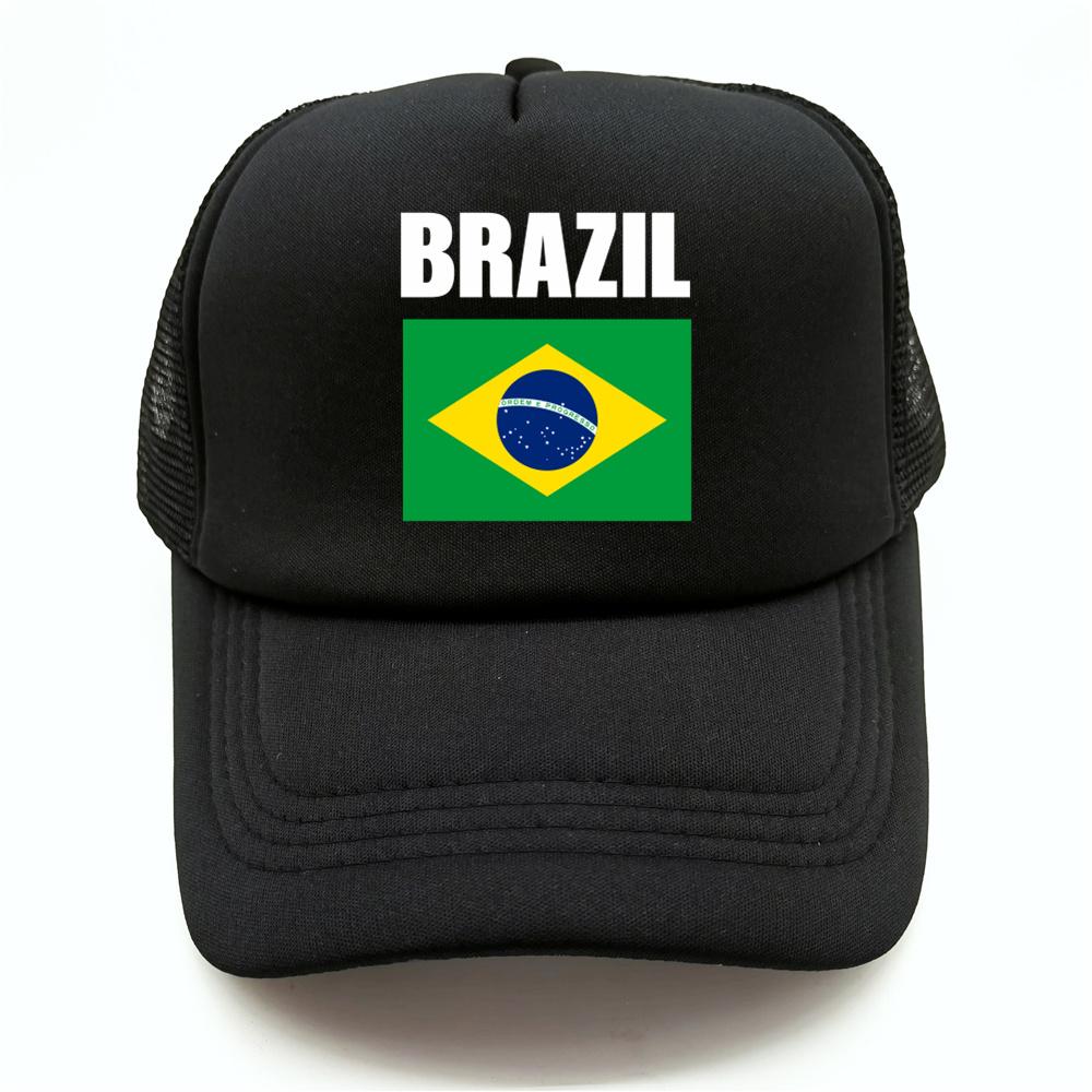 Brazil Flag Trucker Hat Adult Adjustable Mesh Net Country Fans Baseball Cap Unisex Women Hip Hop Dad Gift Hat