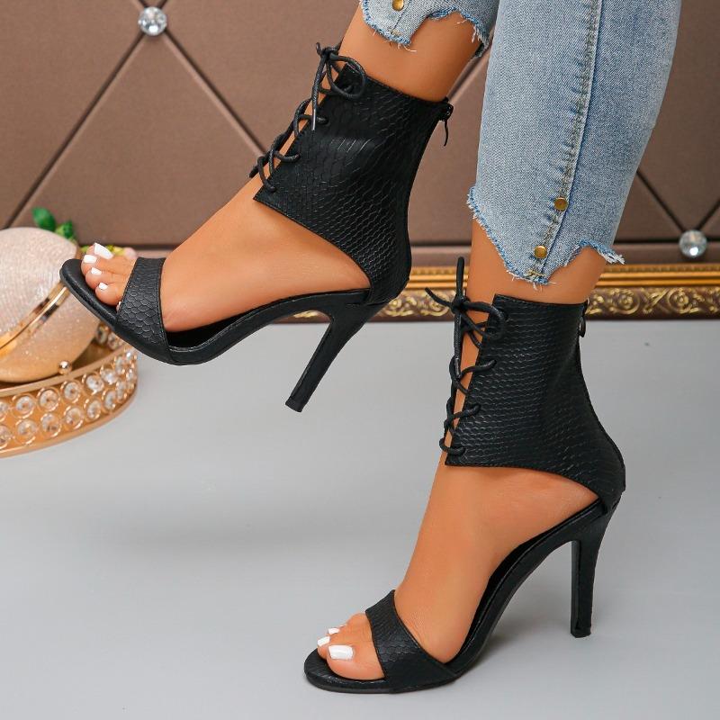 Women Sandals 2025 New Summer Fashion Sandals Belt Buckle Thin High Heels Shoes Open Toe Club Party Ladies Dress Heels Sandals