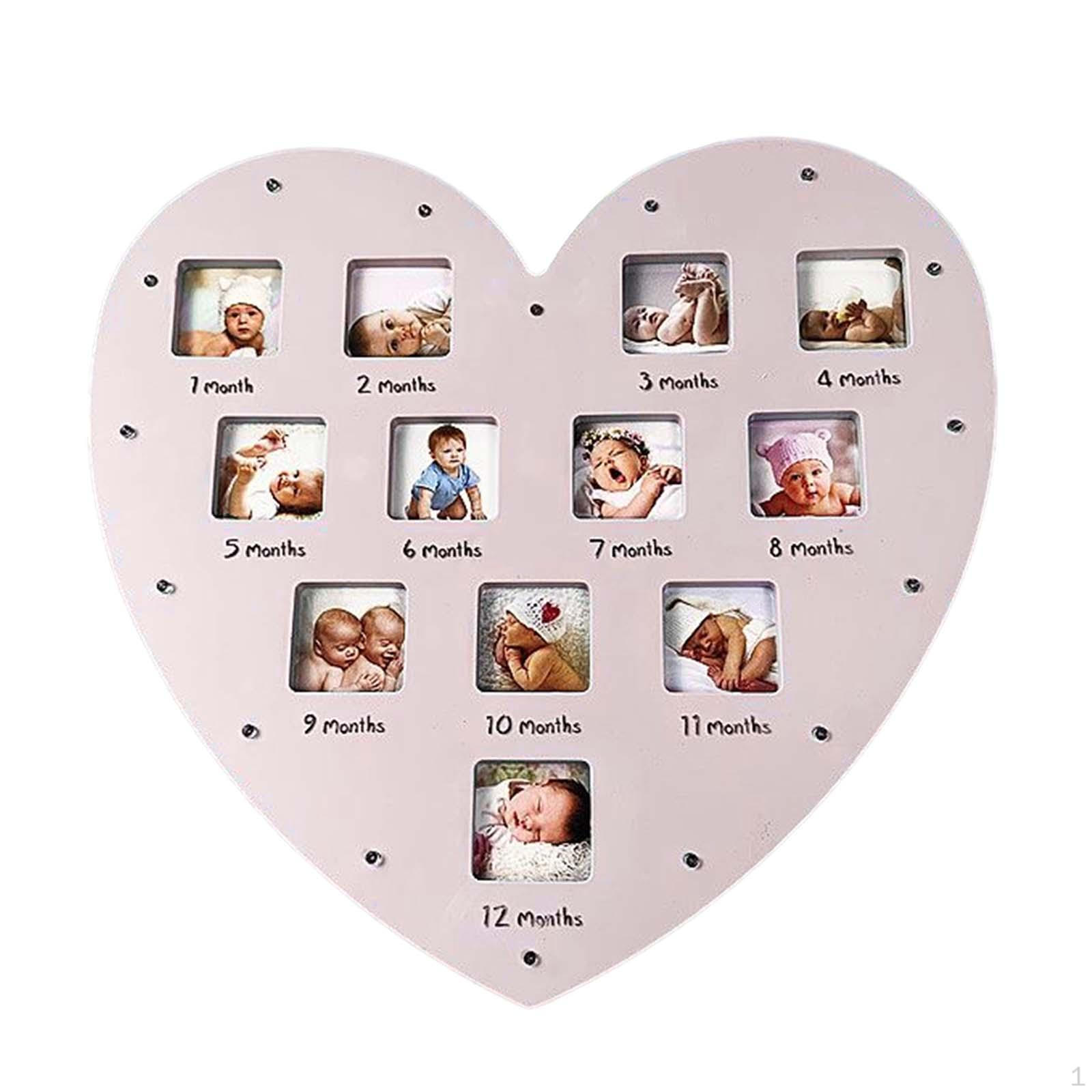 

Рамка для первого года жизни ребенка со светом, фотографии ежемесячных вех, рамка для фотографий на 12 месяцев, подарок на память розовый
