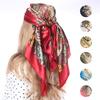 New 90*90cm Retro Women Silk Scarf Bandanna Fashion Bohemian Pattern Square Hijab Lady Wrap Headband Foulard Muffler