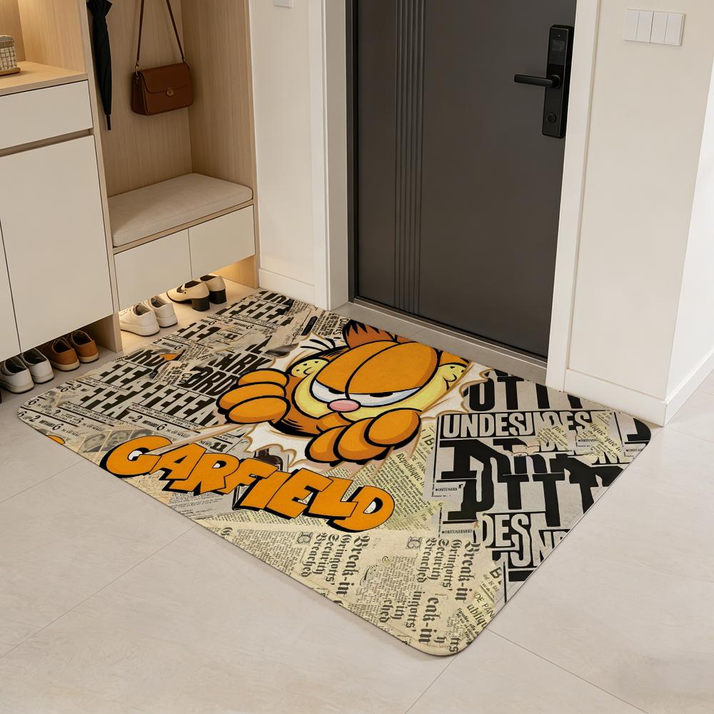 Tappetino per Pavimento Anime G-Garfield Tappetino per Porta in Flanella Antiscivolo Assorbente Lavabile Tappeto per Interni Casa