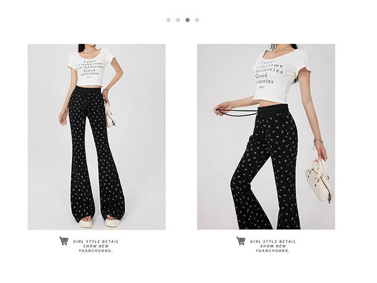 2024 Women's High-Waisted Bowknot Flared Casual Pants - New Summer Loose Slim Wide-Leg Style
