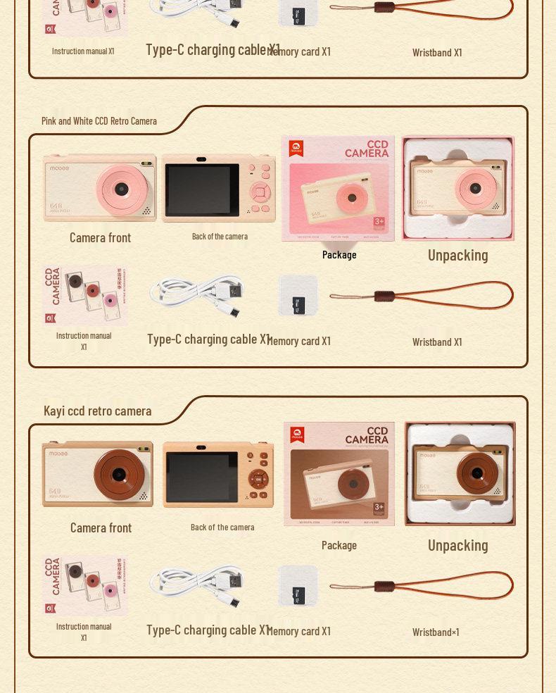 Mobee Retro CCD Kids' Digital HD Camera – Perfect Toy Gift for Boys & Girls.