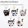 Cat Design Kitty Access Card Cover Leather Material Cat Keychain Creative ID Card Holder  Women