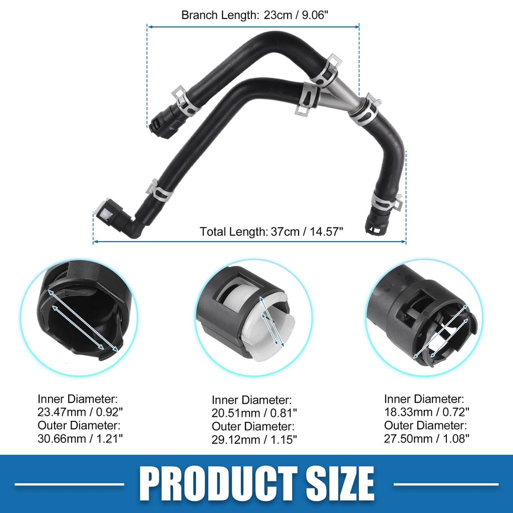 ABSOPRO Motorvarmeslangeenhet BL1Z18472B HVAC Varmeapparat Utløpsrør for Ford Expedition Gummi Svart Nei. 2011-2014,