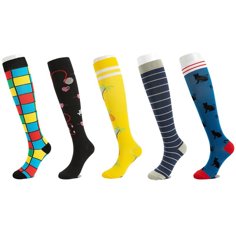 5 Pairs Pain Relief Socks Knee High Socks Compression Tube Stockings Edema Diabetes Socks Varicose Veins Socks for Women