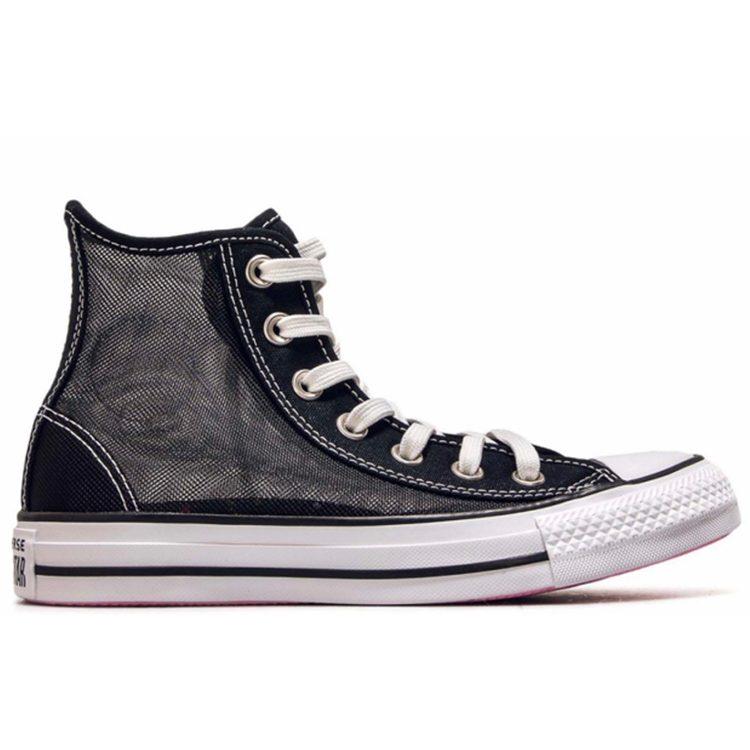Converse Chuck Taylor All Star See High Thru Abrasion Resistant Breathable High top Canvas Shoes Women's Black 564626c