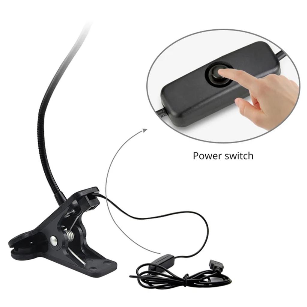 Usb Led Clip On Desk Lamp Reading Book Light Dc-5v Clamp Cold White Ligting For/table Decor Night Holiday Lighting Energy/saving