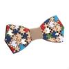 Wood Bow Tie Decoration Men Fashion for Birthday Festival Wedding Color Puzzle