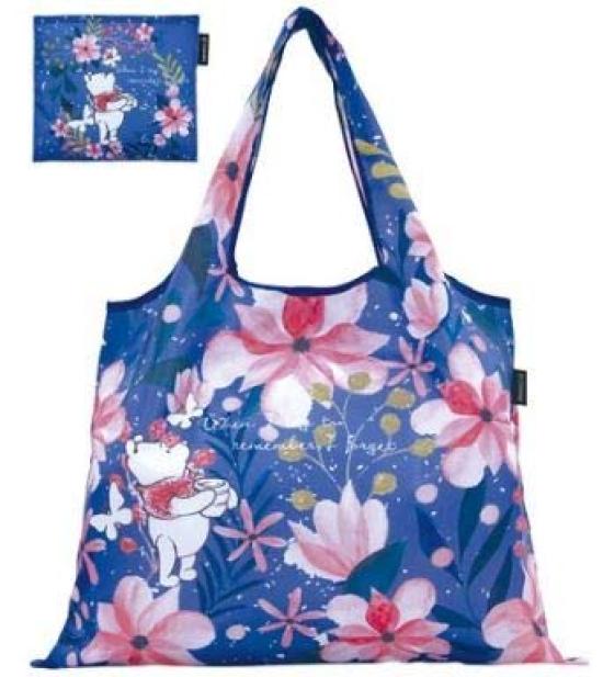 Prairie Dog Shopping Winnie the Easy To Disney W53 X H40cm W16 X 2-Way Bag, Pooh/Flower Design, Compact, Lightweight, Carry, Size Approx. (Pocket
