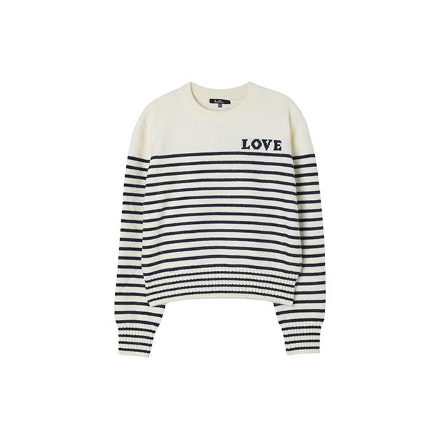 LAP Love Lettering Striped Knit Ar1Kh120