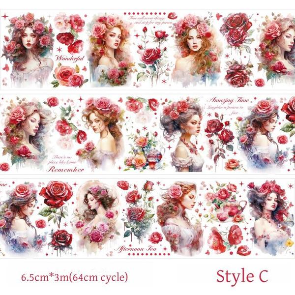 

1Roll Girl s Flower Dream Series PET Tape Скрапбукинг Наклейки Идеальный Коллаж Журналирование Дневник Рукоделие Товары Для Сделай Сам