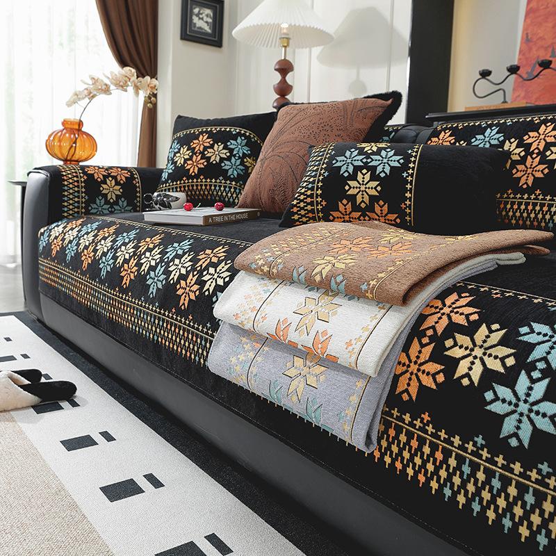 New Sofa Cushion Light Luxury High-End Seat Cushion Fixed Non-Slip Four-Season Universal Anti-Cat Scratch Sofa Cover