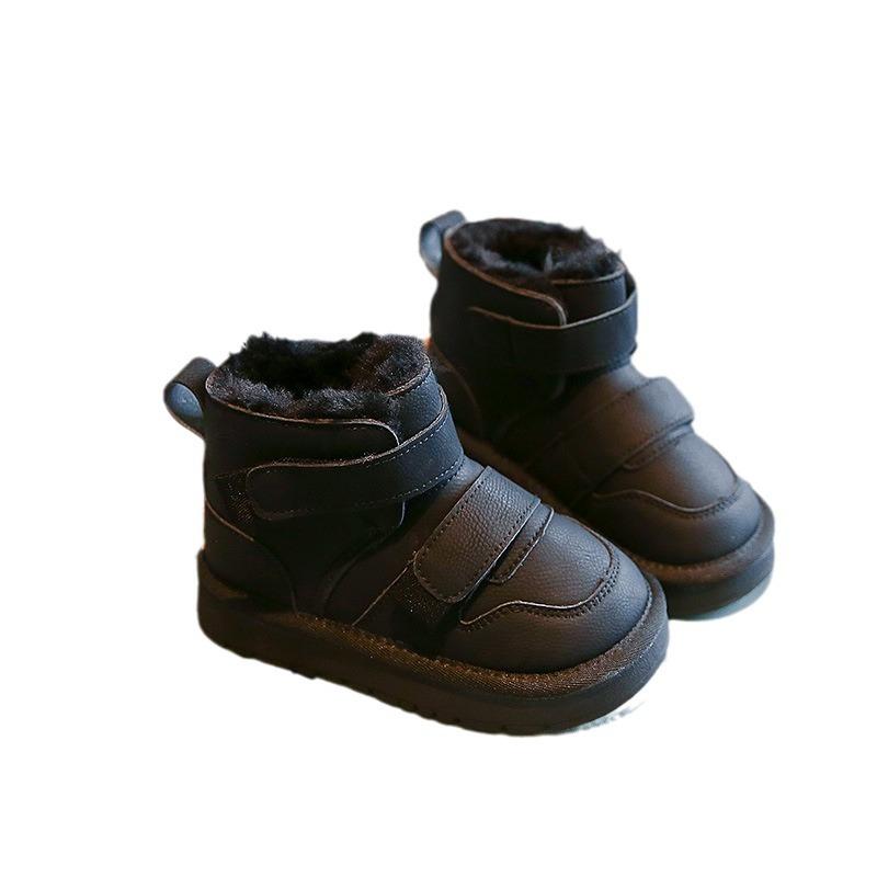 Korean Casual Simple Children's Snow Boots New Winter Girls Piled Thickened Cotton Shoes Waterproof Soft Sole Cotton