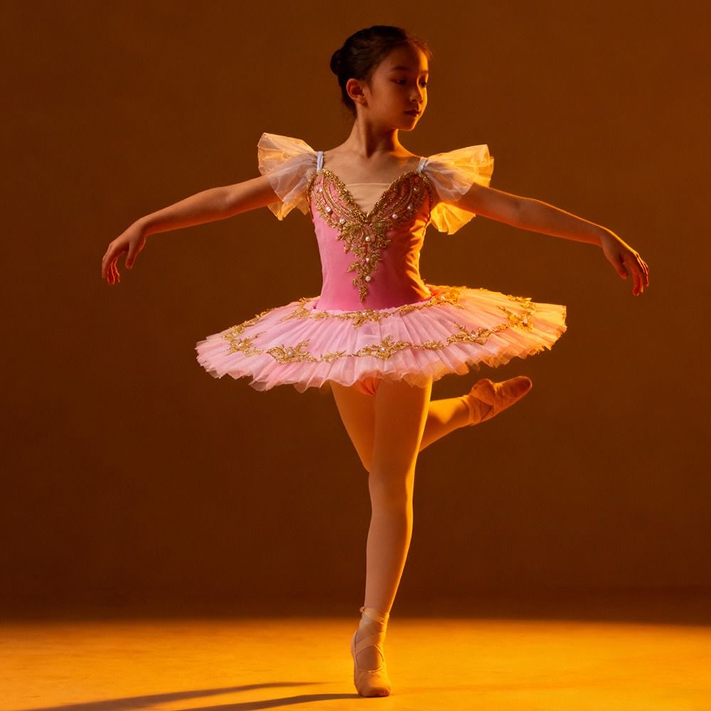 Perlové dětské baletní šaty Moderní oblečení na vystoupení Módní princeznovské šaty Děti Dívky