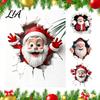 Easy Peel Wall Art for Doors Christmas Sticker, 3D Santa Claus Break Through Decal, Decorative Stickers Toilet & Stick Holiday Decor Home Window