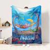 Custom Name Island Adventure Flannel Blanket Throw Blanket Soft Warm Sofa Bed Decor Unique Gift