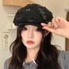 Sweet and cute flower forward hat versatile face little beret autumn hat women's casual newsboy hat