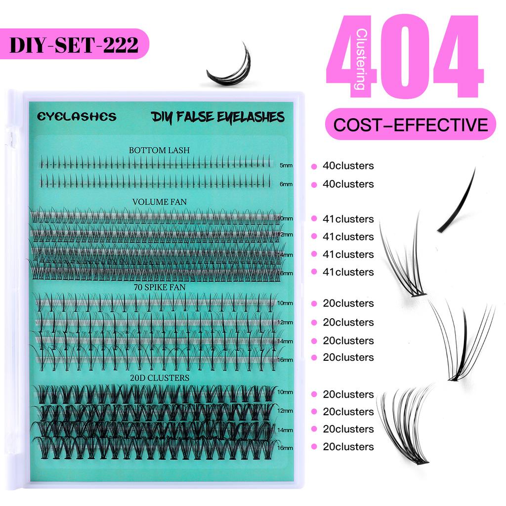 404 Clusters Large Capacity False Eyelashes Lower Eyelashes Little Devil Single Cluster Segmented Diy Eyelash Mix
