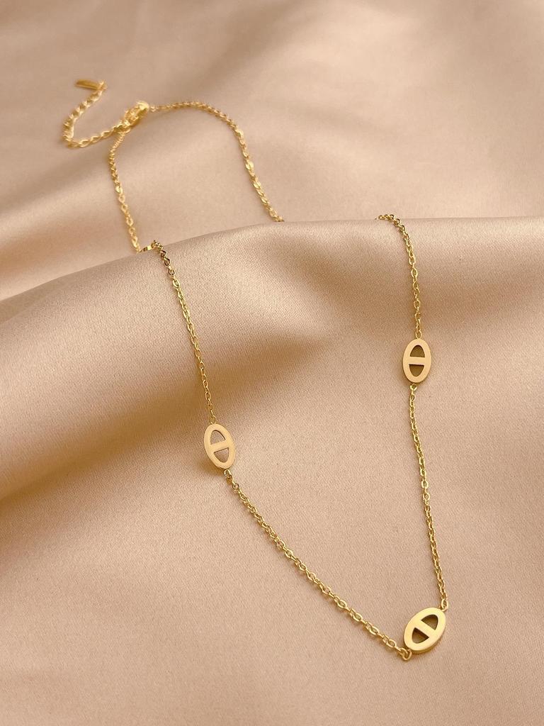 Elegant Ladies' Sweater Chain: 18K Gold & Titanium Steel Nose Necklace, Colorfast and Luxurious Accessory