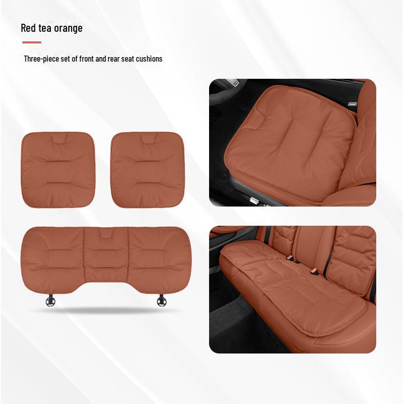 Universal Ventilated Nappa Leather Car Seat Cushions - Four Seasons, Breathable, High-Grade, Perforated Design for All Models.
