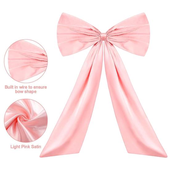 Large Satin Bow for Room Decor Giant Ribbon Tie for Birthday Party Wedding Bachelorette Baby Shower Backdrop Wall Decor