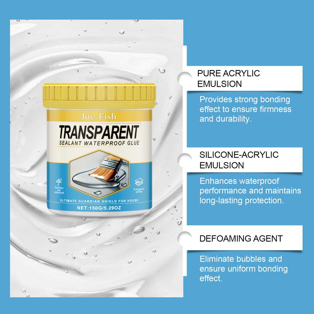 Waterproof Sealant Transparent Leak Proof Coating Home DIY Repair Long Lasting Flexible Bathroom Kitchen Window Crack