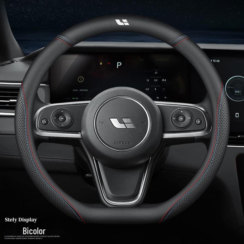 Ideal ONE Genuine Leather Ultra-thin Steering Wheel Cover, Anti-slip, Sweat-absorbent, Universal Fit for All Seasons, Winter Flip-up Design