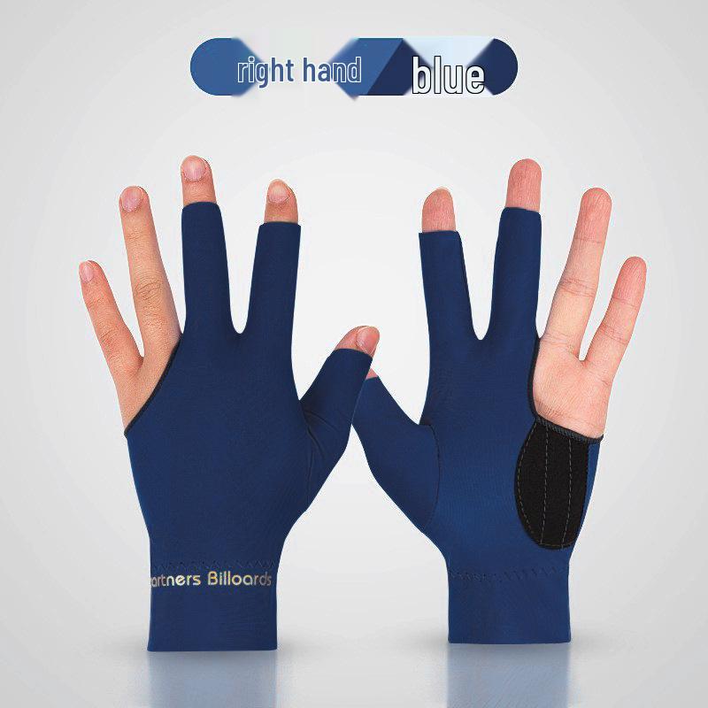 High Elastic Three-Finger Billiard Glove with Logo Print E18