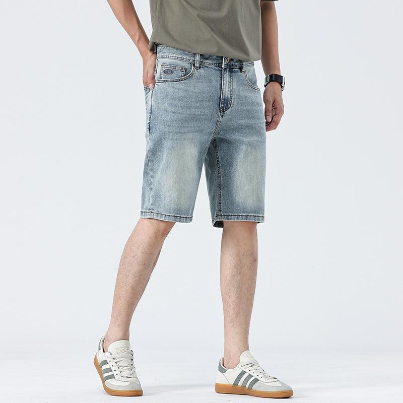 New Summer Denim Men's Mid-sized Pants Thin American 5-minute Short Casual 5-minute Pants
