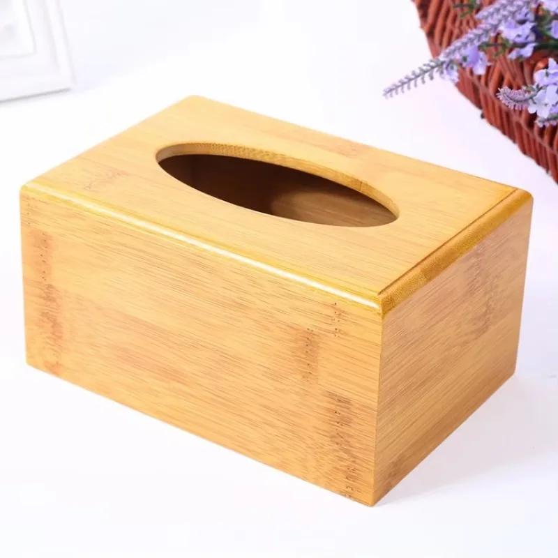 The Tissue Paper Box Is Made of Bamboo and Wood Suitable for Paper Towel Storage Restaurant and Hotel Issue Paper Boxes