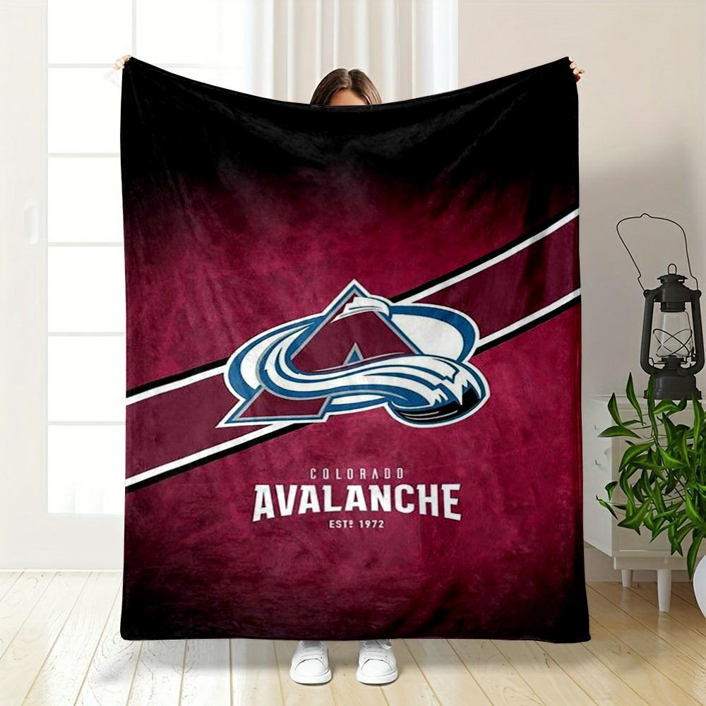 Colorado Avalanche Logo Warm blanket, Red and White Design Flannel blanket for bedroom, living room, sofa, and nap