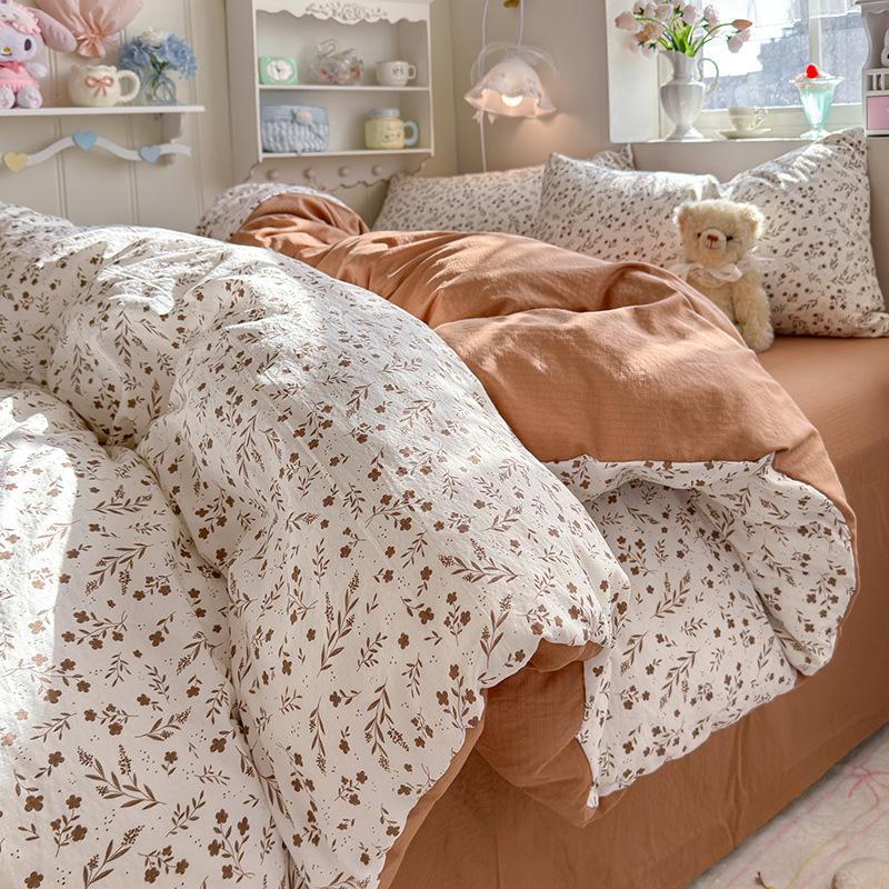 Pure Cotton Cloud Feel Double Layer Dormitory All Cotton Wood Cotton Quilt Cover Soft Breathable Durable Bedding Essential