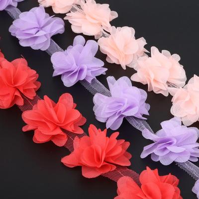 1yard/tasche Handgemachte Blume Chiffon Spitze DIY Kleidung Hand Nähzubehör