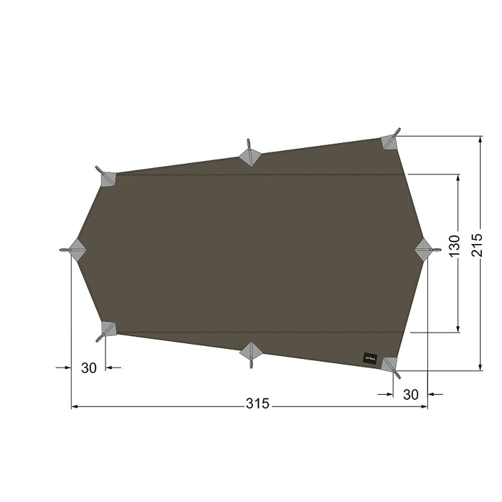 TATONKA TARP WING 2 LT 315 X Ripstop Stone Olive Tarp, 215cm, Nylon, Ultralight, Mountaineering, Gray, [Officially Imported]
