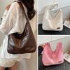 Simple Soft PU Leather Women's Tote Bag Y2K High Quality Single Shoulder Bag Large Capacity Messenger Bags Shopping