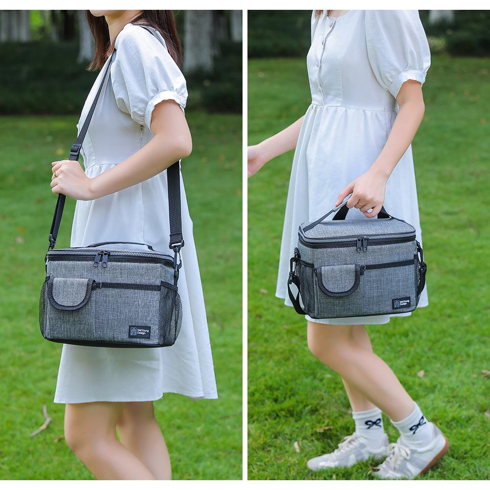 Large Capacity Oxford Thermal Insulation Bag Commute Bento Storage Lunch Bag Portable Waterproof Beverage Thermal Cooler Bag