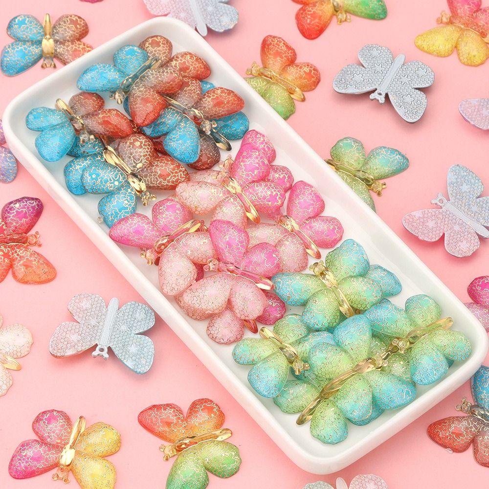 Two-tone Gradient Butterfly Beads  For DIY Necklace Bracelet Jewelry Making Accessories