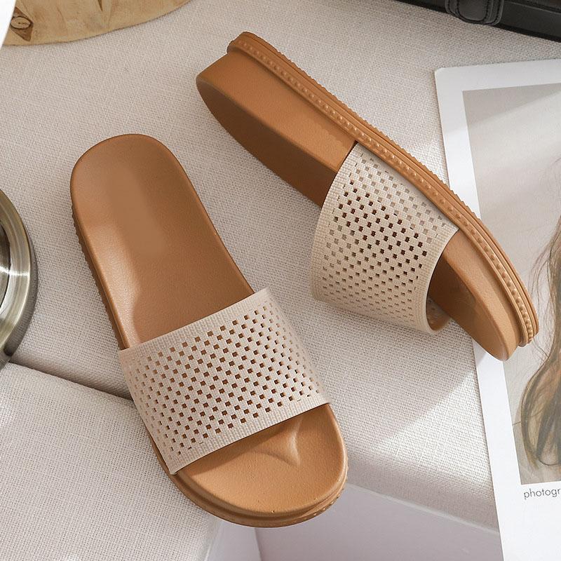 Fashion Women's Slippers Summer Indoor Outdoor Thick Bottom Women Shoes Casual Mesh Lady Roma Flats Slippers Sandals Bathroom Slides